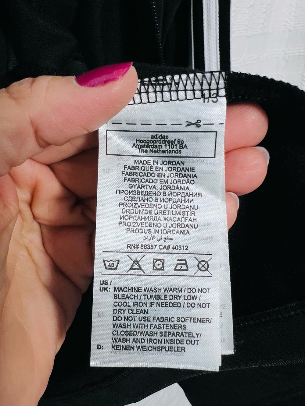 adidas Black Track Jacket with White Three-Stripe Sleeves - Picture 10 of 10